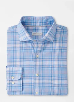 Peter Millar Pawley Summer Soft Cotton Sport Shirt: Cottage Blue
