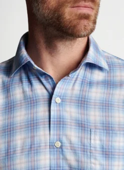Peter Millar Wester Summer Soft Cotton Sport Shirt: Cottage Blue -Clothing Store MS23W12LTS CBLU ALT Z 36251.1678991521