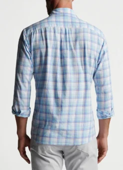 Peter Millar Pearl Bay Cotton Sport Shirt: Blue Sound -Clothing Store MS23W72LUF BSND ALT B CF 52049.1678992087