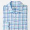 Peter Millar Pearl Bay Cotton Sport Shirt: Blue Sound