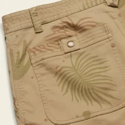 Howler Brothers Clarksville Walk Shorts: Forest Floor: Treehouse -Clothing Store S23 Shorts Clarksville Walk Forest Floor Treehouse Detail 33515.1677694081