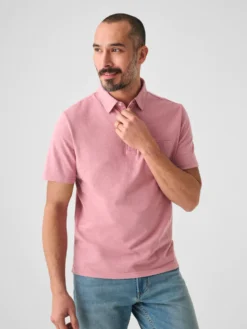 Faherty Sunwashed T-Shirt Polo: Light Orchid