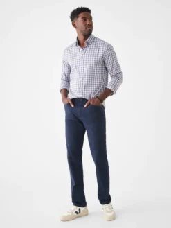 Faherty The Movement™ Shirt: Cherry Hill Plaid -Clothing Store SP23 faherty mens MWS2323 CHH THE MOVEMENT SHIRT CHERRY HILL PLAID B front 1 1000x 25650.1679347843