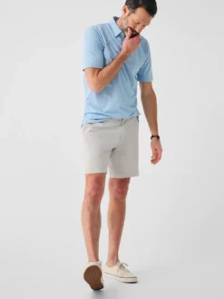 Faherty Movement™ Short-Sleeve Pique Polo: Clean Lake Feeder -Clothing Store SU23 faherty mens MKU2348 CLK ss movement pique polo clean lake feeder front 1 1000x 78343.1683138132
