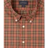 Scott Barber Organic Poplin Washed Plaid Sport Shirt: Auburn
