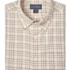 Scott Baber Tattersall Sport Shirt: Khaki