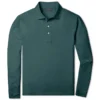 Scott Barber Tech Jersey Long Sleeve Polo: Pine