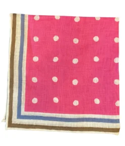 Seaward & Stearn Pink W/ Dots Pocket Square