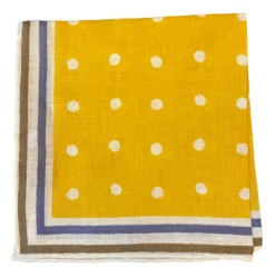 Seaward & Stearn Yellow W/ Dots Pocket Square