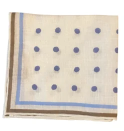 Seaward & Stearn White W/ Dots Pocket Square