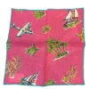 Seaward & Stearn Pink Beach Print Pocket Square