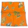 Seaward & Stearn Orange Beach Print Pocket Square