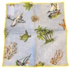 Seaward & Stearn Light Blue Beach Print Pocket Square