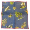 Seaward & Stearn Blue Beach Print Pocket Square