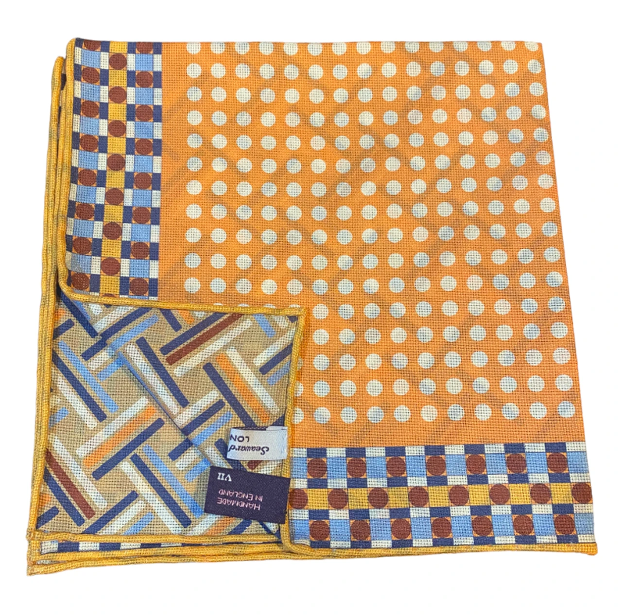 Seaward & Stearn Orange Multi Dots Pocket Square 1 Seaward & Stearn Orange Multi Dots Pocket Square