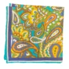 Seaward & Stearn Teal/Orange Big Paisley Pocket Square