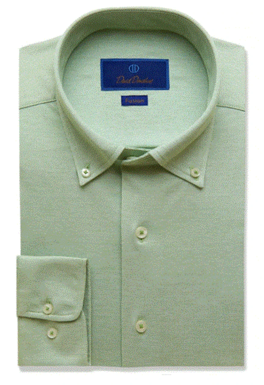 David Donahue Grass Oxford Knit Shirt 1 David Donahue Grass Oxford Knit Shirt