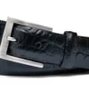W. Kleinberg Embossed Crocodile Belt: Black