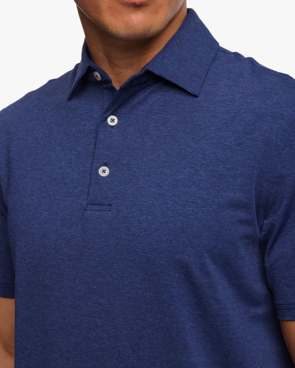 Southern Tide Brrr°®-eeze Heather Performance Polo Shirt: Heather Nautical Navy 2 Southern Tide Brrr°®-eeze Heather Performance Polo Shirt: Heather Nautical Navy - Image 2