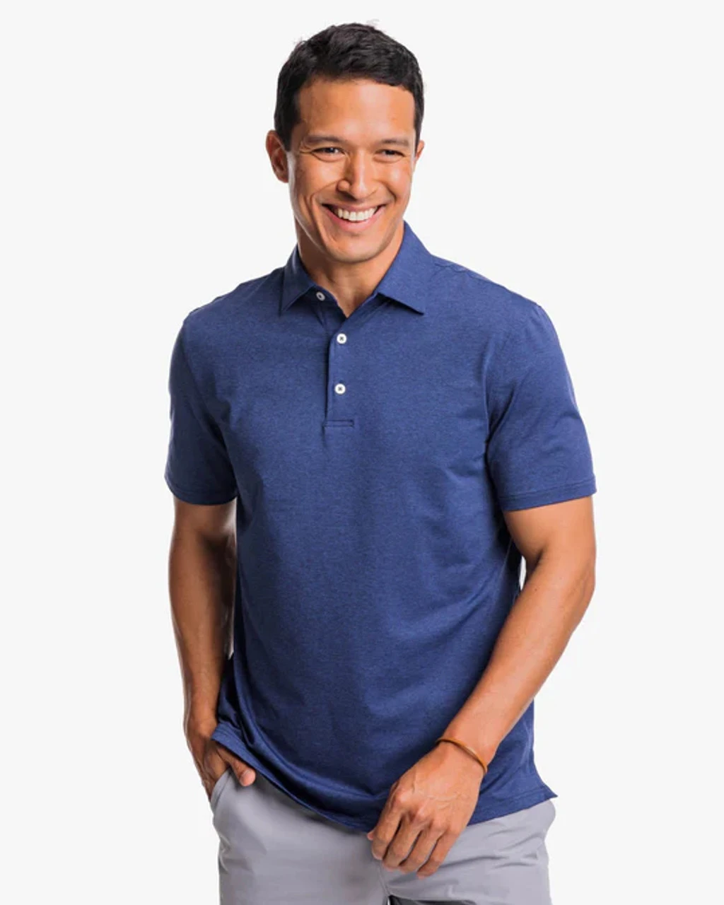 Southern Tide Brrr°®-eeze Heather Performance Polo Shirt: Heather Nautical Navy 1 Southern Tide Brrr°®-eeze Heather Performance Polo Shirt: Heather Nautical Navy
