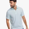 Southern Tide Brrr°®-eeze Millwood Stripe Performance Polo Shirt: Baltic Teal