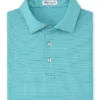 Peter Millar Jubilee Stripe Performance Polo: Aqua