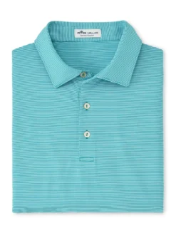 Peter Millar Jubilee Stripe Performance Polo: Aqua