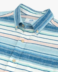 Southern Tide Cooley Stripe Short Sleeve Button Down Sport Shirt: White 7 Southern Tide Cooley Stripe Short Sleeve Button Down Sport Shirt: White -Clothing Store cooley stripe short sleeve button down shirt classic white detail 9882 720x 27371.1675794165
