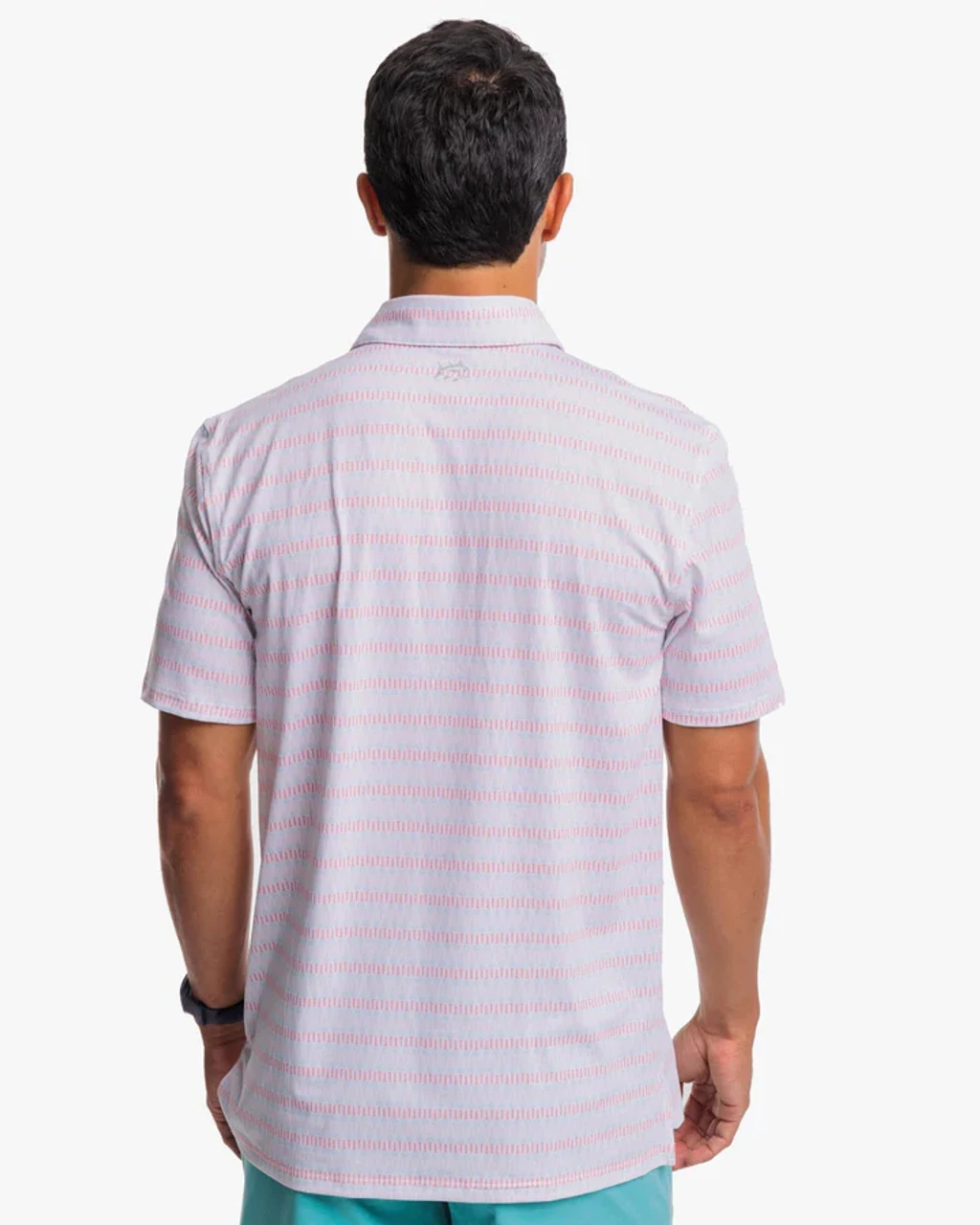 Southern Tide Driver Best Ball Print Performance Polo Shirt: Classic White 3 Southern Tide Driver Best Ball Print Performance Polo Shirt: Classic White - Image 3