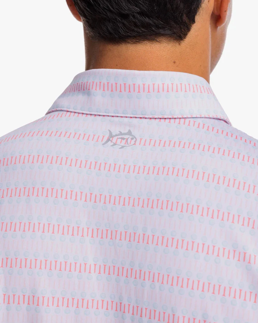 Southern Tide Driver Best Ball Print Performance Polo Shirt: Classic White 4 Southern Tide Driver Best Ball Print Performance Polo Shirt: Classic White - Image 4