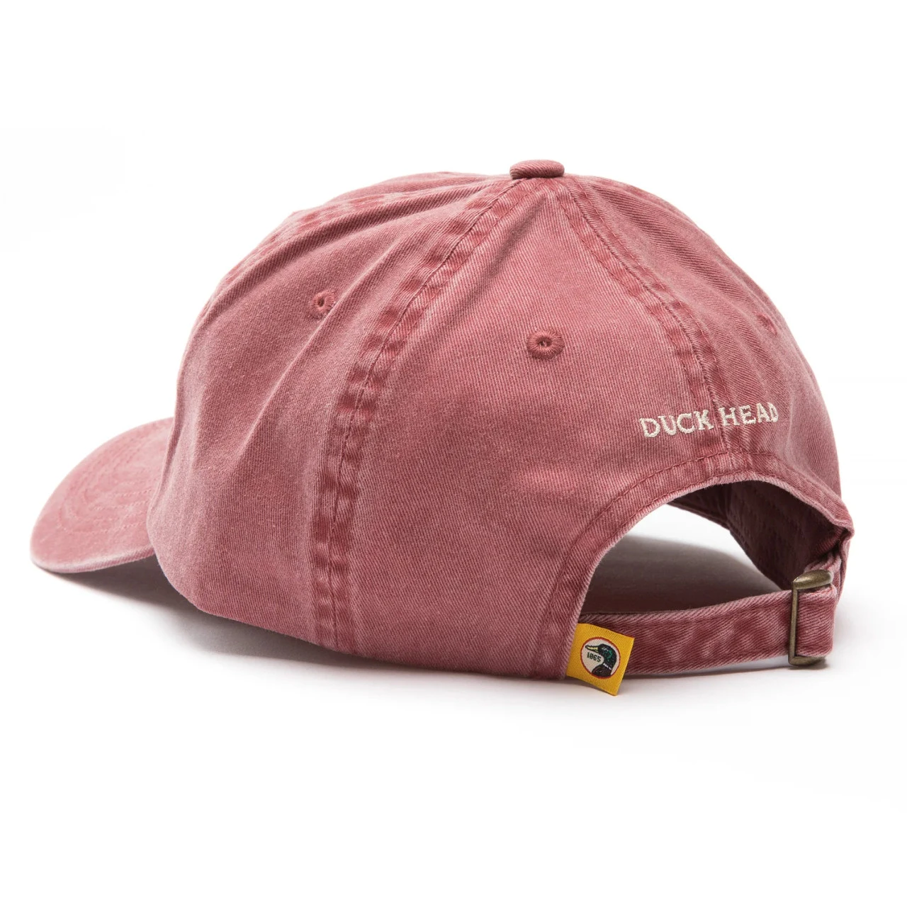 Duckhead Circle Patch Twill Hat: Washed Red 2 Duckhead Circle Patch Twill Hat: Washed Red - Image 2