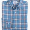 Southern Tide Headland Bayfront Plaid Long Sleeve Button Down Sport Shirt: Boat Blue