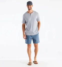 Free Fly Men's Bamboo Heritage Short Sleeve Henley: Light Heather Grey -Clothing Store heritage henley light heather grey men 1 78221.1680115094