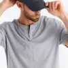 Free Fly Men's Bamboo Heritage Short Sleeve Henley: Light Heather Grey