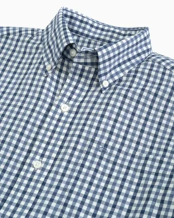 Southern Tide Higgs Check Intercoastal Performance Sport Shirt: Blue Haze -Clothing Store higgs check intercoastal sport shirt blue haze detail 9143 1024x1024 93033.1656530010