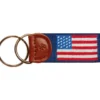 Smathers & Branson American Flag Needlepoint Key Fob - Navy