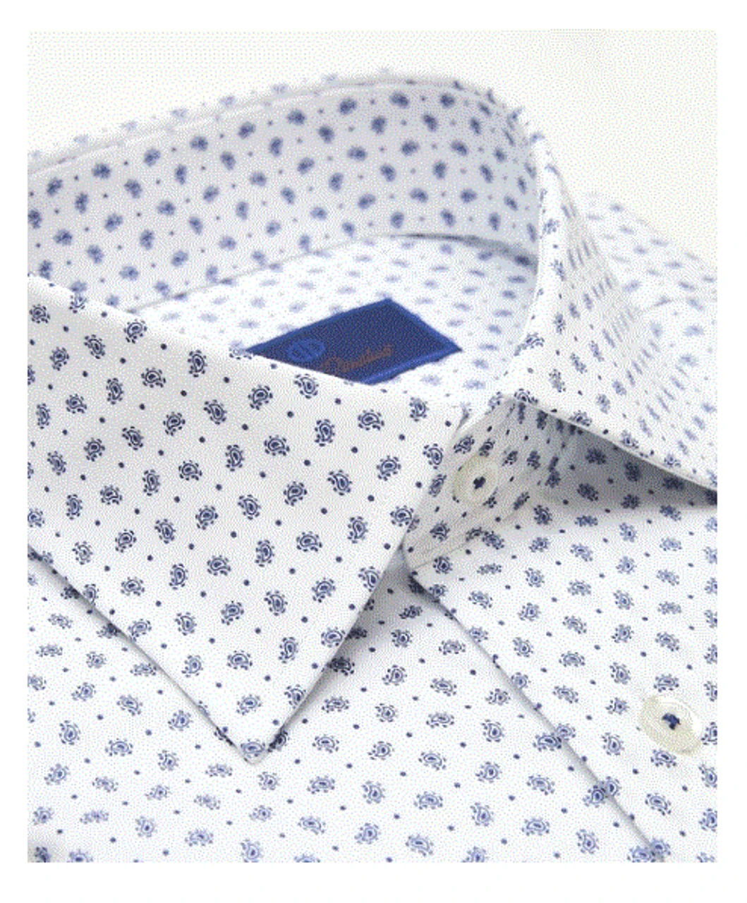 David Donahue Fine Paisley Print Dress Shirt - Navy 2 David Donahue Fine Paisley Print Dress Shirt - Navy - Image 2