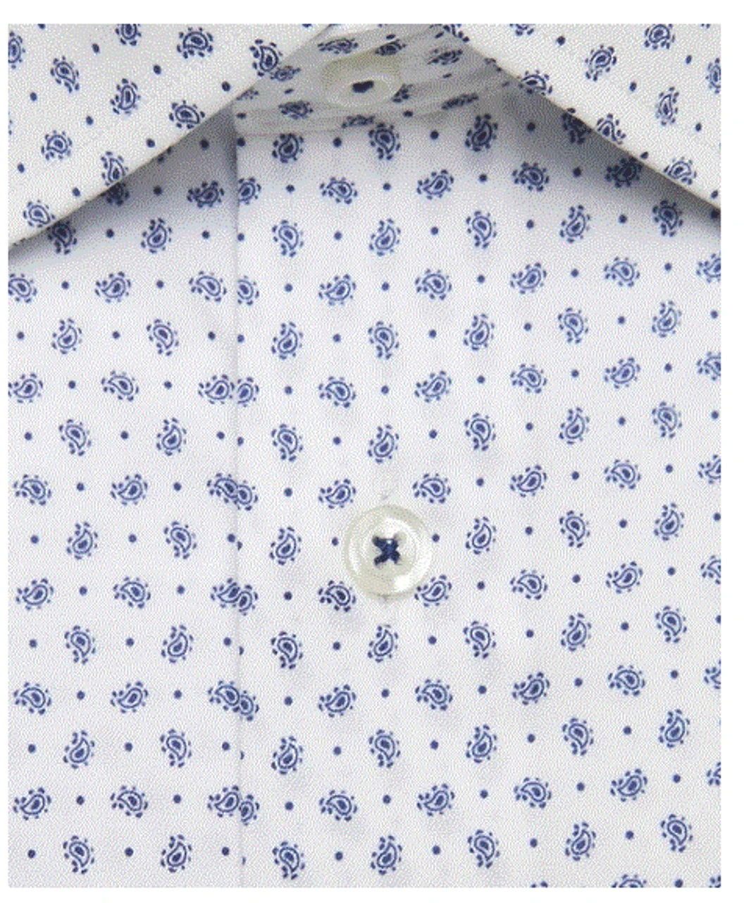 David Donahue Fine Paisley Print Dress Shirt - Navy 3 David Donahue Fine Paisley Print Dress Shirt - Navy - Image 3
