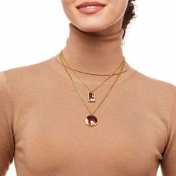 Brackish Circle Necklace: Malu -Clothing Store malu feather round pendant necklace lifestyle 3 720x 73916.1666892368