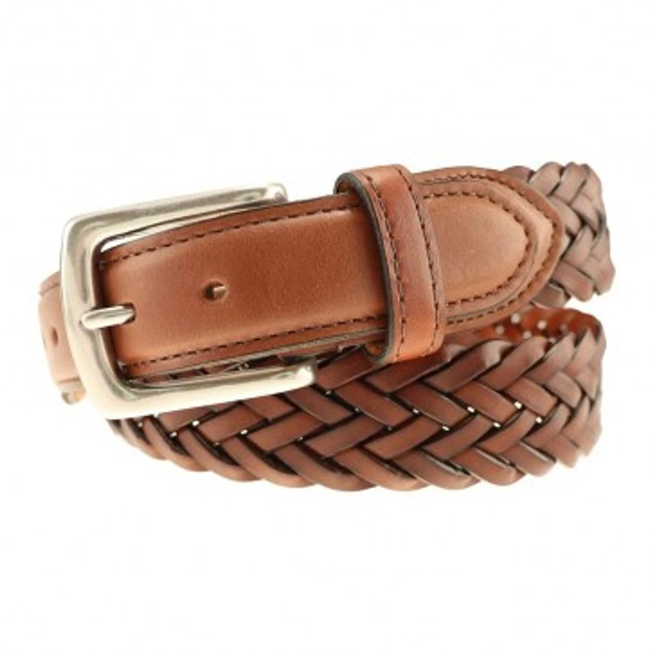 T.B. Phelps Maxwell Braided Leather Belt: Tan 1 T.B. Phelps Maxwell Braided Leather Belt: Tan