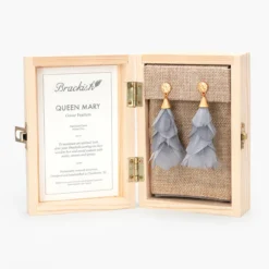 Brackish Statement Earring: Queen Mary -Clothing Store queen mary feather statement earrings boxed 720x 96005.1666891485