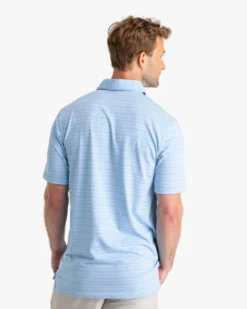 Southern Tide Ryder Heather Bombay Striped Polo Shirt: Heather Boat Blue -Clothing Store ryder heather bombay striped polo shirt heather boat blue back 9614 540x 60881.1673288637