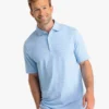 Southern Tide Ryder Heather Bombay Striped Polo Shirt: Heather Boat Blue