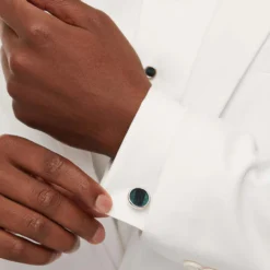 Brackish Cufflinks: Sapelo -Clothing Store sapelo rhodium lifestyle 7 720x 25200.1677351098