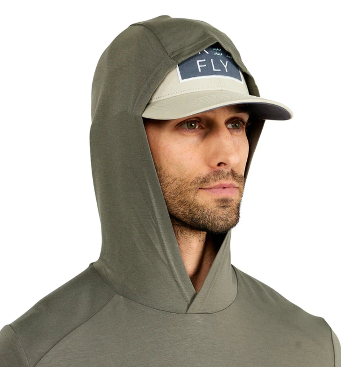 Free Fly Men's Bamboo Men's Bamboo Shade Hoody: Fatigue 4 Free Fly Men's Bamboo Men's Bamboo Shade Hoody: Fatigue - Image 4