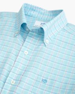 Southern Tide Skipjack Winton Plaid Sport Shirt: Rain Water -Clothing Store skipjack winton plaid sport shirt rain water detail 9844 540x 66241.1682191633