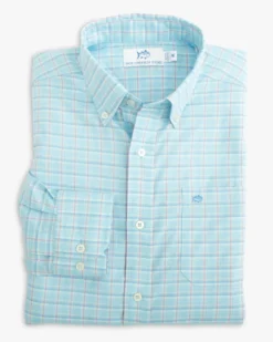 Southern Tide Skipjack Winton Plaid Sport Shirt: Rain Water