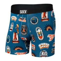 Saxx Ultra Boxer Brief: Park Badges - Blue