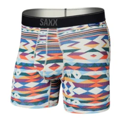 Saxx Quest Quick Dry Mesh Boxer Brief: Park Lodge Geo - Multi