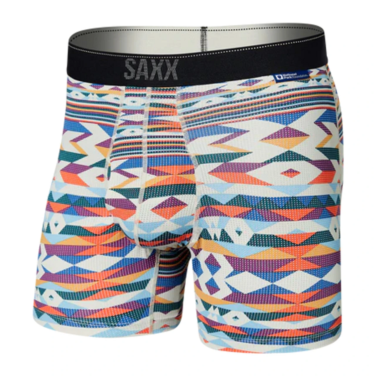 Saxx Quest Quick Dry Mesh Boxer Brief: Park Lodge Geo - Multi 1 Saxx Quest Quick Dry Mesh Boxer Brief: Park Lodge Geo - Multi
